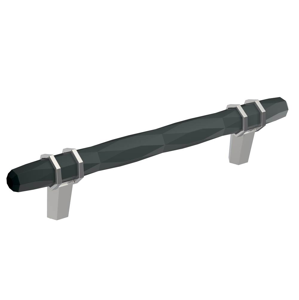 Amerock London 5-1/16 in (128 mm) Center-to-Center Black Bronze/Polished Chrome Cabinet Pull