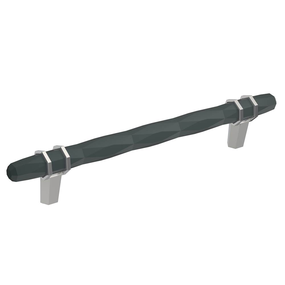 Amerock London 6-5/16 in (160 mm) Center-to-Center Black Bronze/Polished Chrome Cabinet Pull