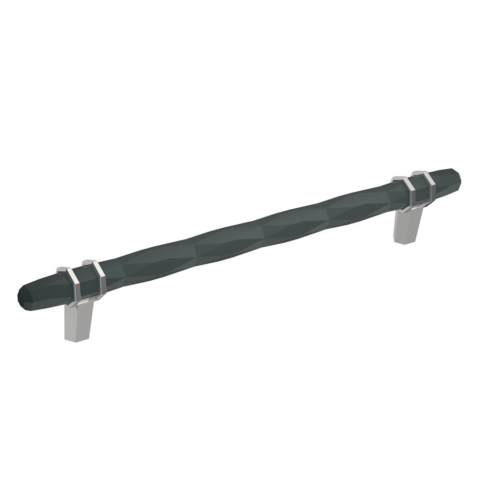 Amerock London 8 in (203 mm) Center-to-Center Black Bronze/Polished Chrome Cabinet Pull