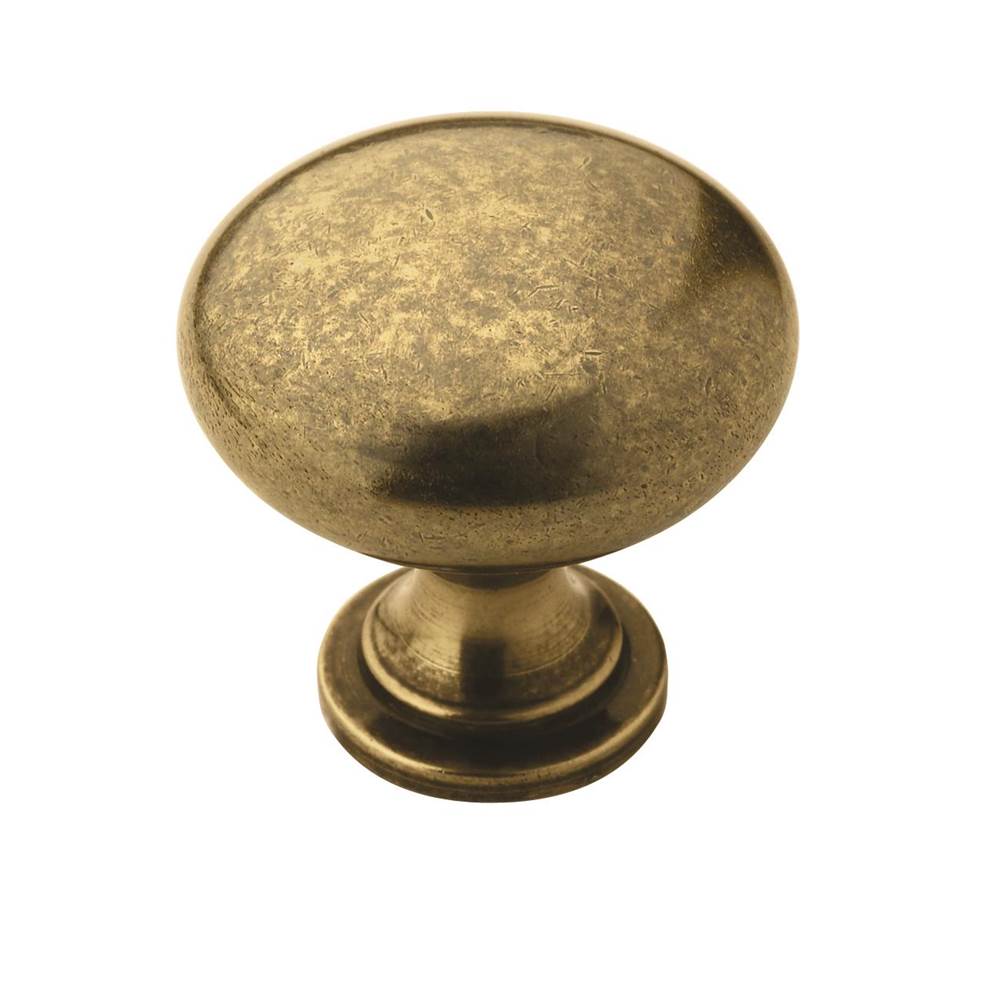 Amerock Allison Value 1-1/4 in (32 mm) Diameter Burnished Brass Cabinet Knob