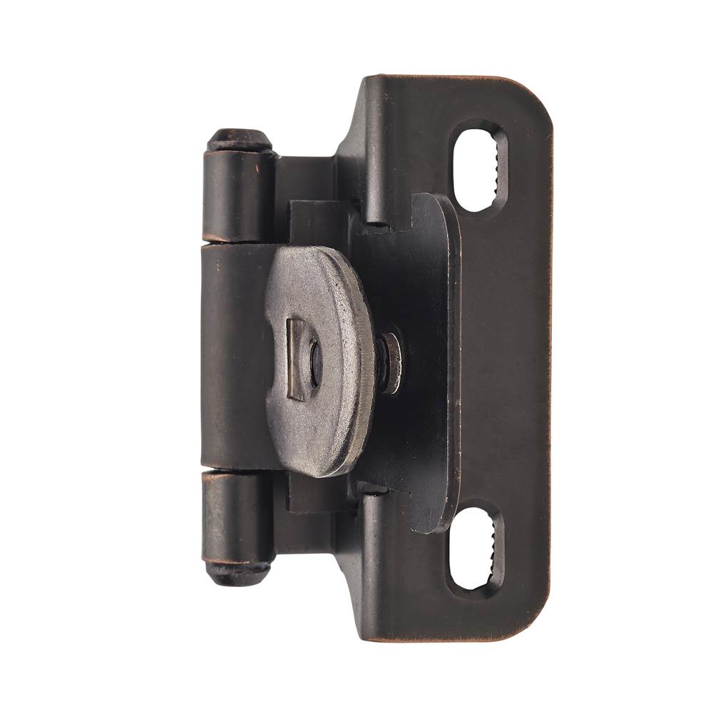 Amerock 1/4 in (6 mm) Overlay Single Demountable, Partial Wrap Oil-Rubbed Bronze Hinge - 2 Pack