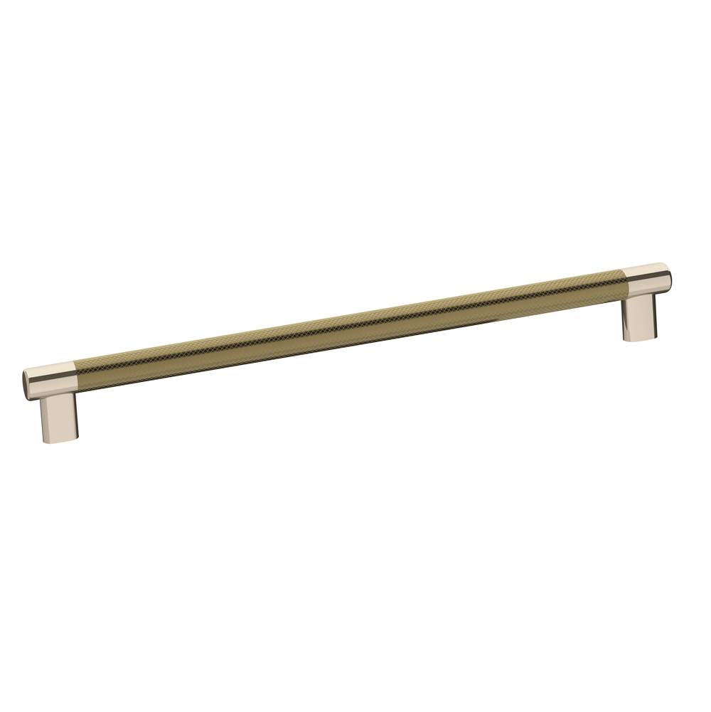 Amerock Esquire 12-5/8 in (320 mm) Center-to-Center Polished Nickel/Golden Champagne Cabinet Pull