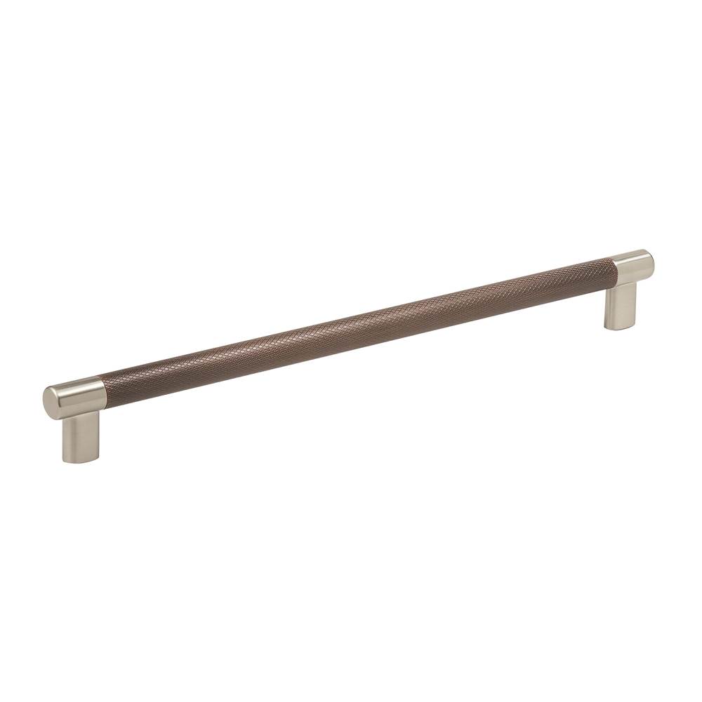 Amerock Esquire 12-5/8 in (320 mm) Center-to-Center Satin Nickel/Oil-Rubbed Bronze Cabinet Pull