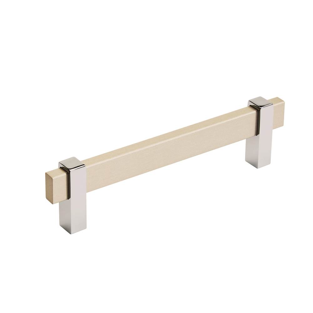Amerock Mulino 5-1/16 in (128 mm) Center-to-Center Silver Champagne/Polished Chrome Cabinet Pull