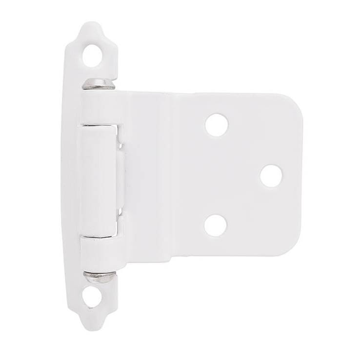 Amerock 3/8in (10 mm) Inset Self-Closing, Face Mount White Hinge - 2 Pack