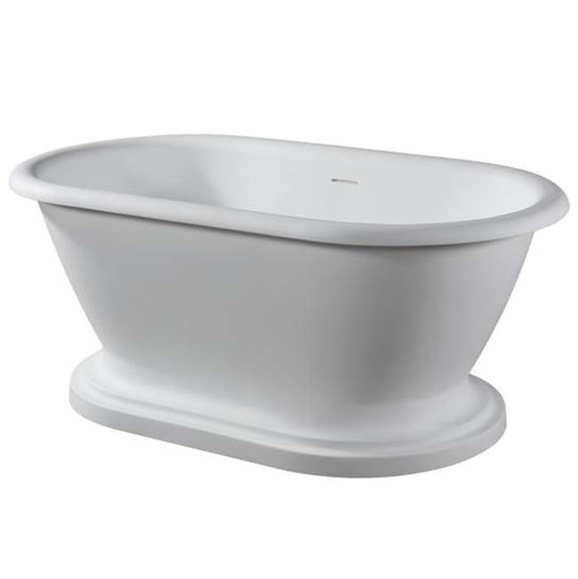 Barclay Wingate 59'' Resin FreestandingTub w/Integrated base,Matte WH