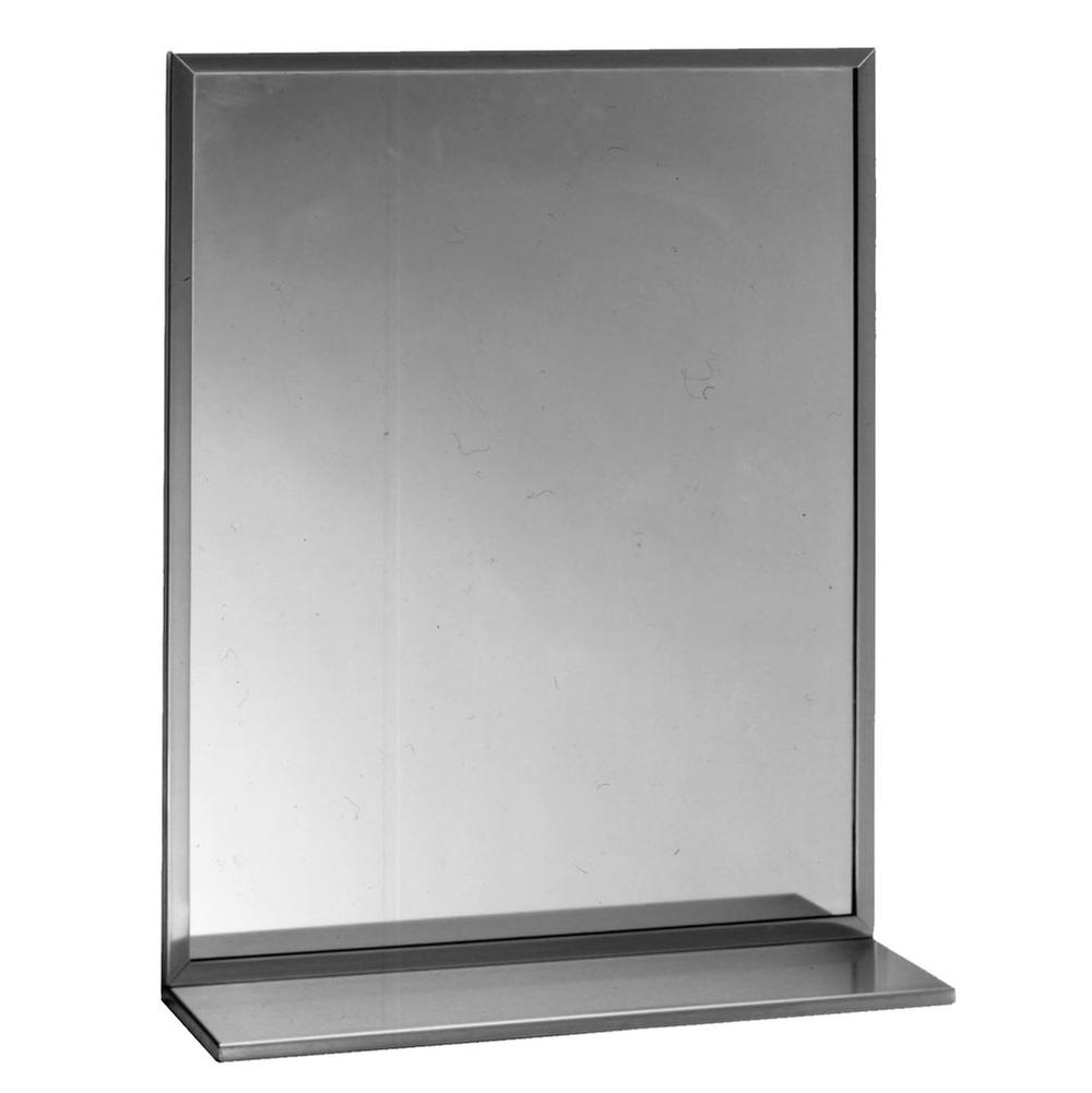 Bobrick Channel-Framed Mirror/Shelf Combination 18X36