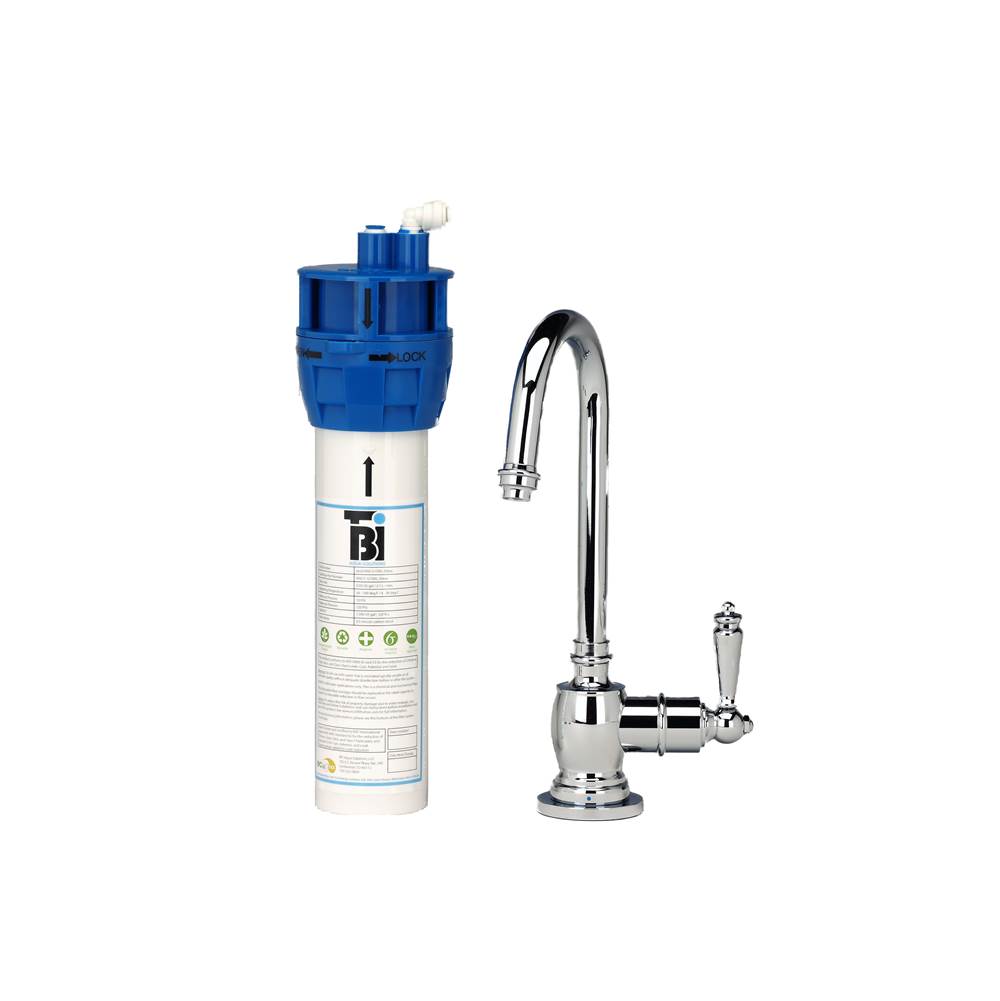AquaNuTech Traditional C-Spout Cold Only Filtration Faucet-Chrome w/Filtration System