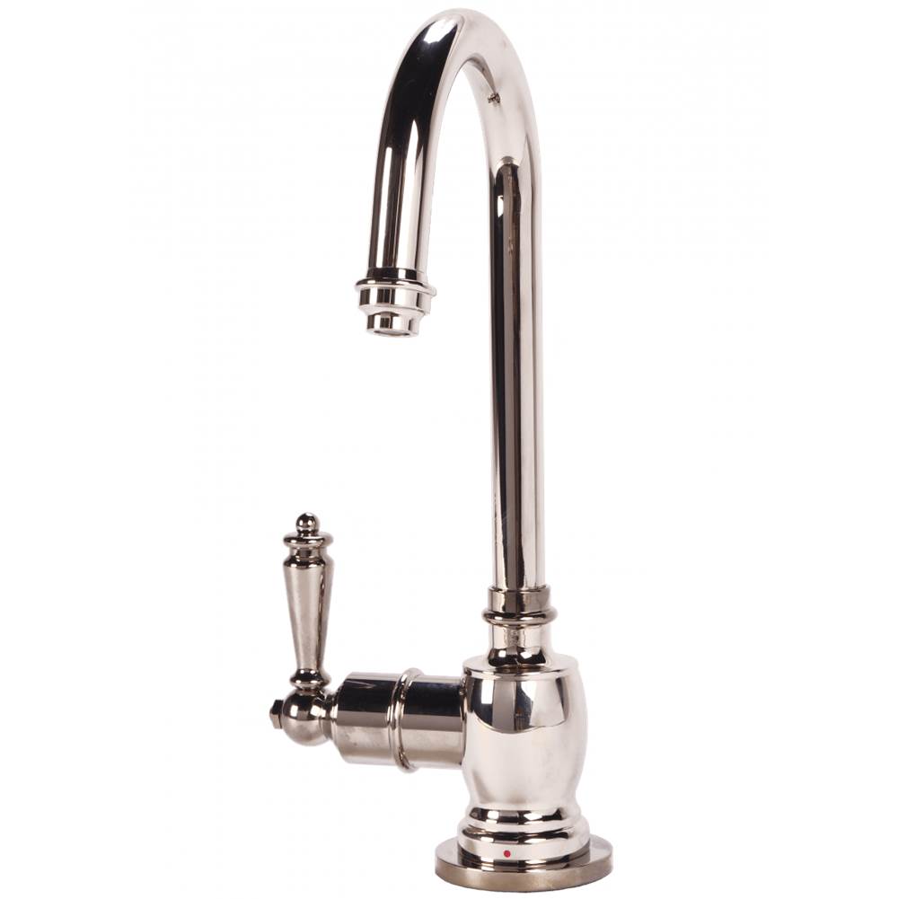 AquaNuTech Traditional C-Spout Hot Only Filtration Faucet-Polished Nickel