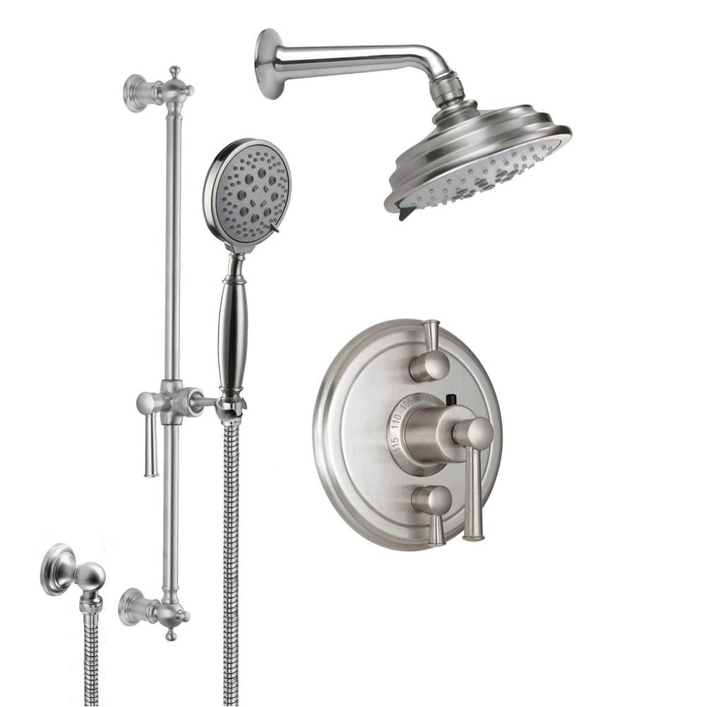 California Faucets Miramar StyleTherm® 1/2'' Thermostatic Shower System with Showerhead and Handshower on Slide Bar