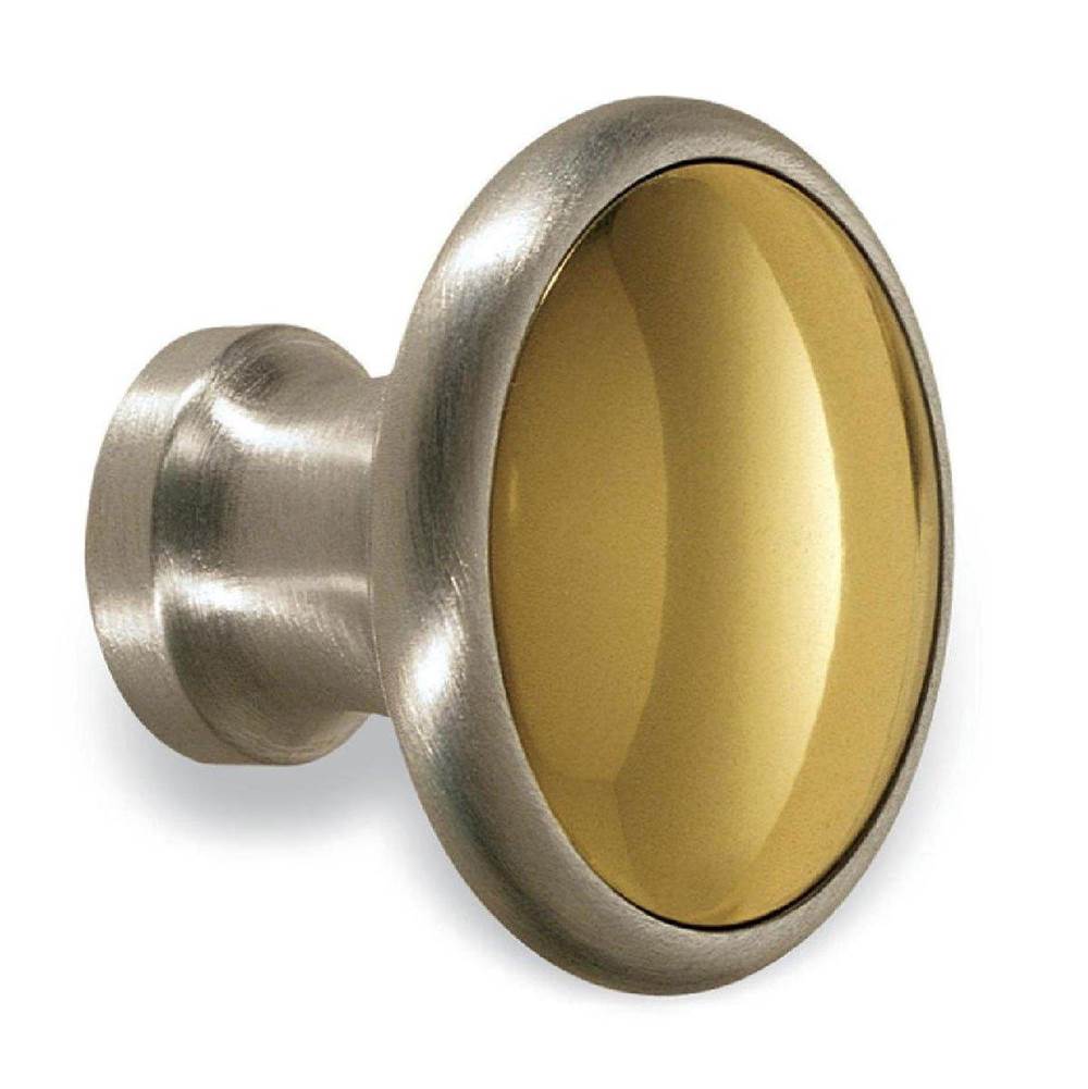 Colonial Bronze Cabinet Knob Hand Finished in Satin Nickel and Matte Pewter