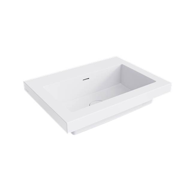 Crosswater London Smith 24'' Basin Top, Nth, Semi-Gloss White, Click-Clack Waste In Matching Clearstone Included
