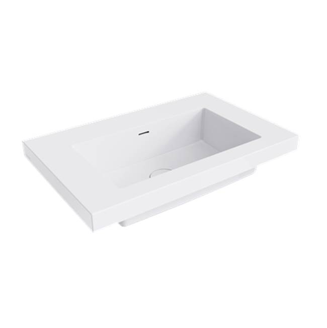 Crosswater London Smith 28'' Basin Top, Nth, Semi-Gloss White, Click-Clack Waste In Matching Clearstone Included