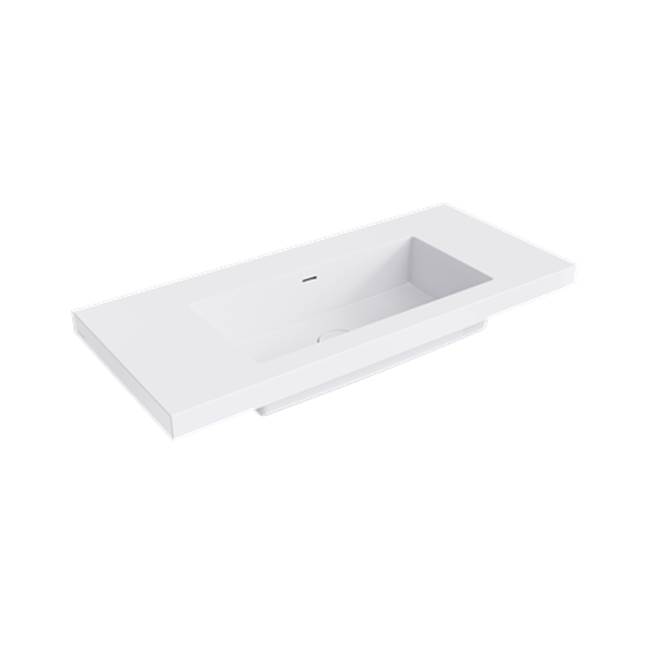 Crosswater London Smith 39'' Basin Top, Nth, Semi-Gloss White, Click-Clack Waste In Matching Clearstone Included