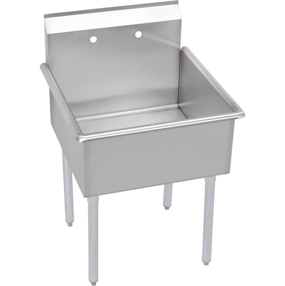 Elkay Dependabilt Stainless Steel 57'' x 24-1/2'' x 42'' 18 Gauge Three Compartment Budget Sink with Stainless Steel Legs