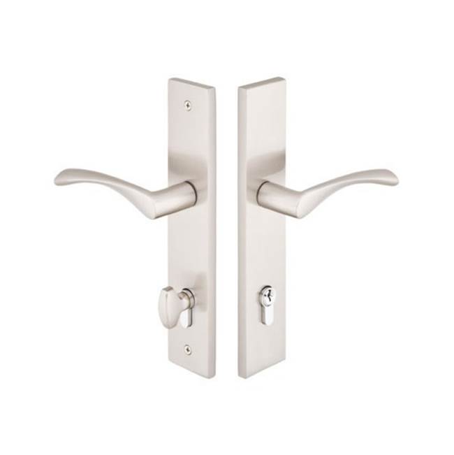 Emtek Multi Point C5, Keyed with Euro Profile Cyl, Modern Style, 2'' x 10'', Stainless Steel Hermes Lever, RH, SS