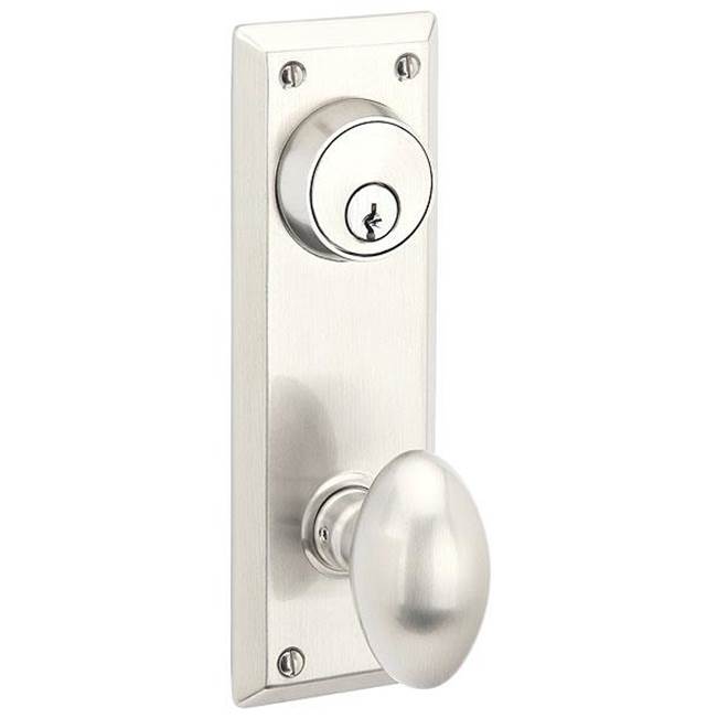 Emtek Passage Double Keyed, Sideplate Locksets Quincy 3-5/8'' Center to Center Keyed, Coventry Lever, LH, US15