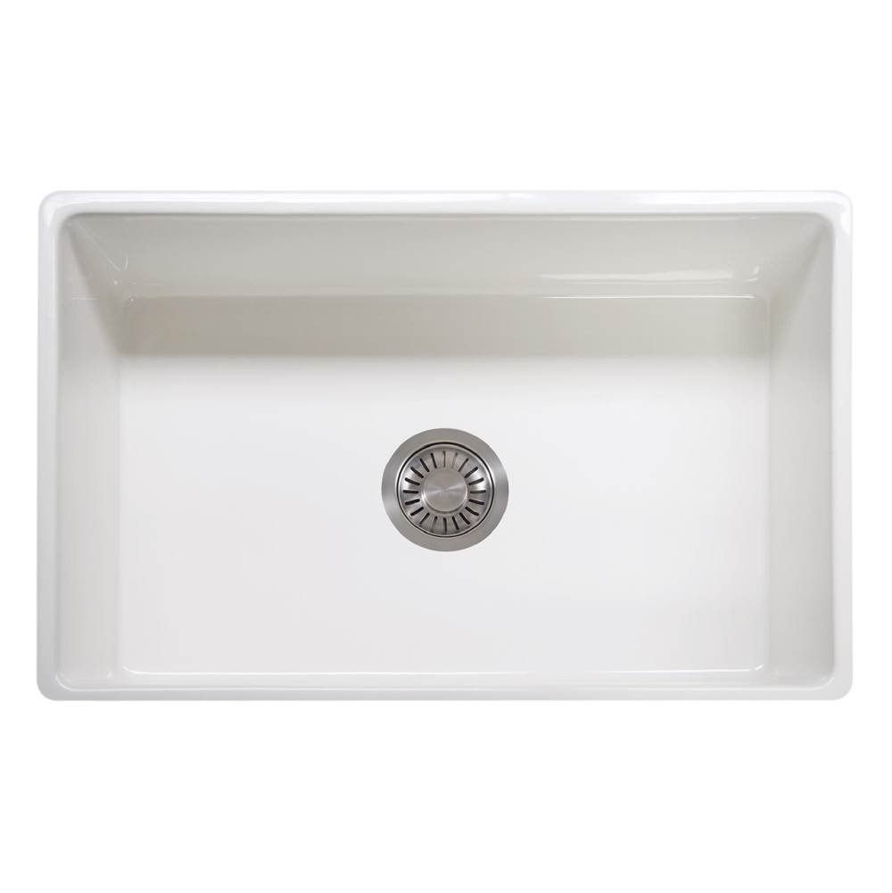 Franke Farm House 30-in. x 20-in. White Apron Front Single Bowl Fireclay Kitchen Sink - FHK710-30WH