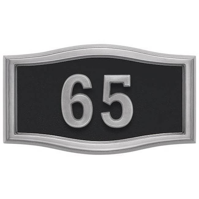 Gaines Manufacturing HouseMark Address Plaque Small Roundtangle Black w/ Satin Nickel