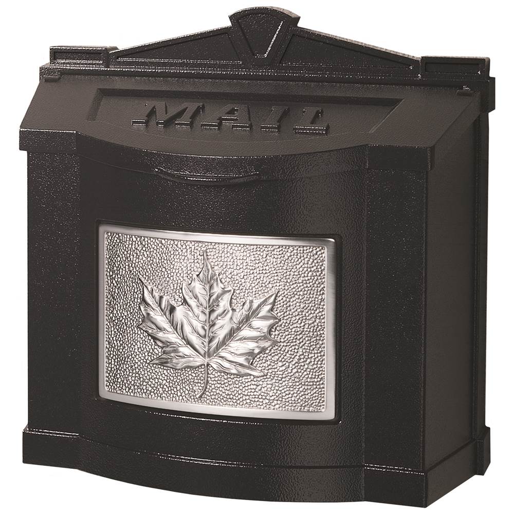 Gaines Manufacturing Wallmount Mailbox Leaf Design All Black Leaf