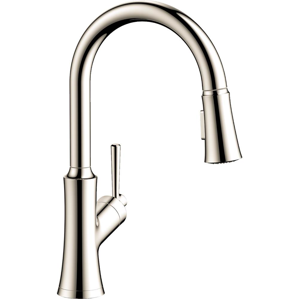 Hansgrohe Joleena HighArc Kitchen Faucet, 2-Spray Pull-Down, 1.75 GPM in Polished Nickel