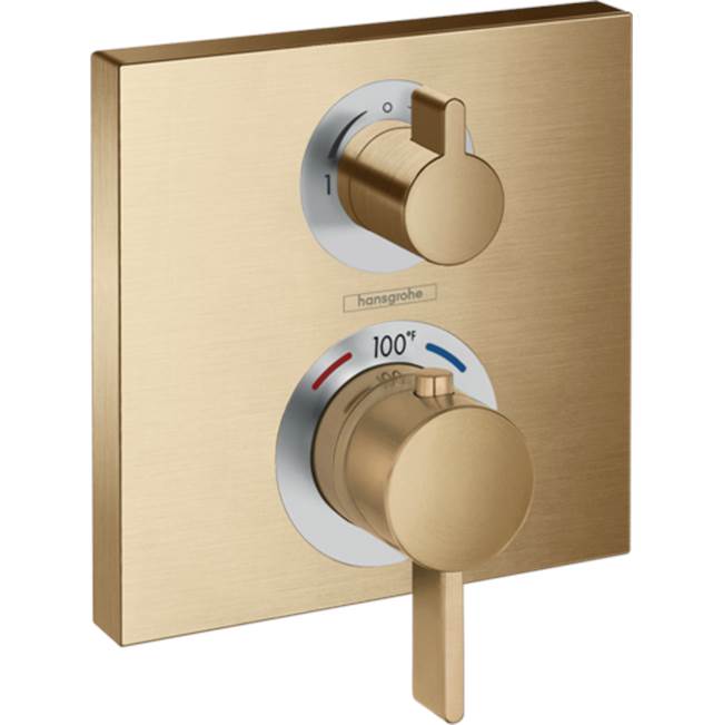 Hansgrohe Ecostat Thermostatic Trim with Volume Control in Brushed Bronze