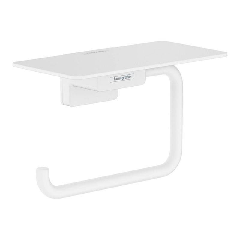 Hansgrohe AddStoris Toilet Paper Holder with Shelf in Matte White