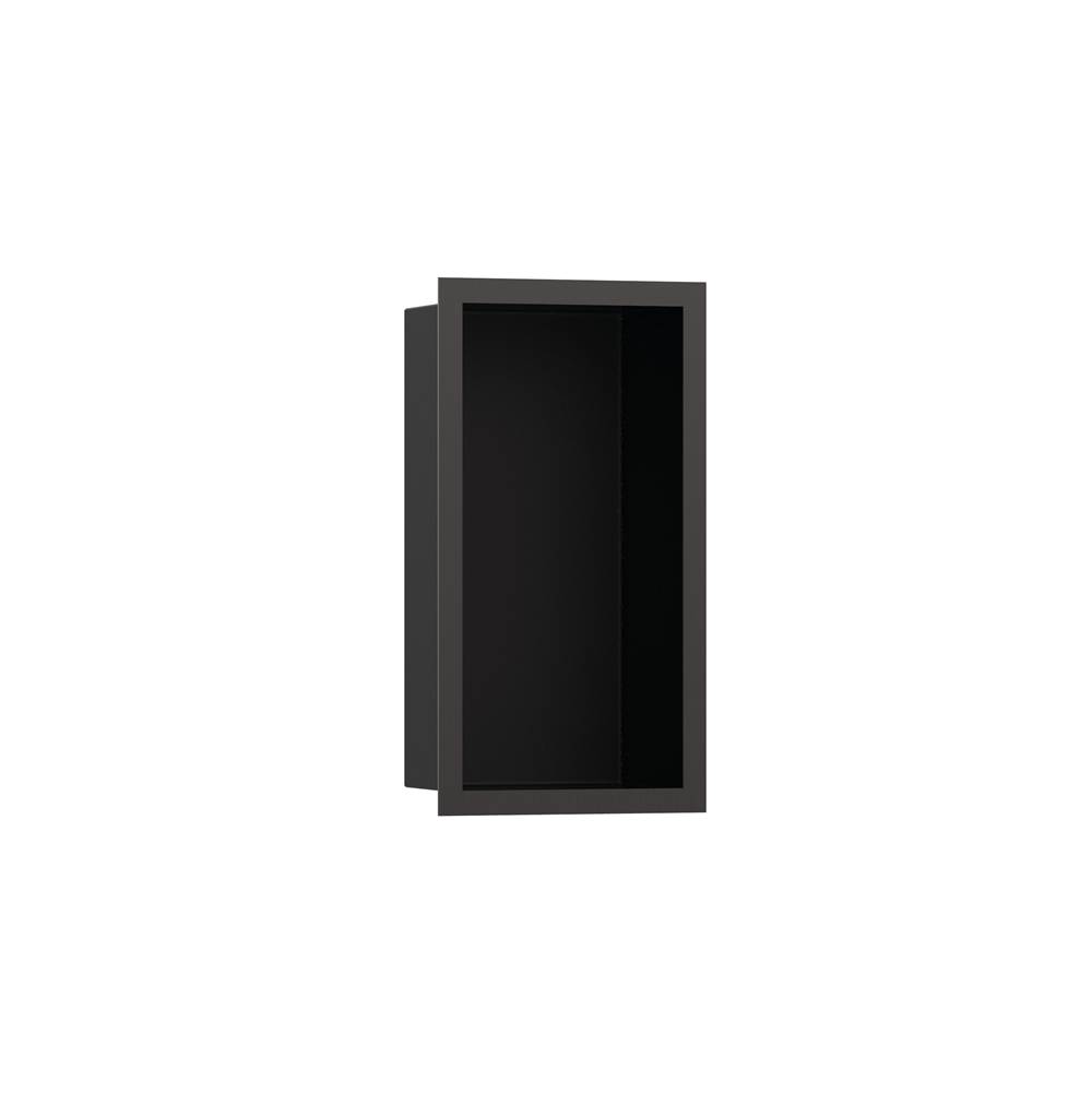 Hansgrohe XtraStoris Individual Wall Niche Matte Black with Design Frame 12''x 6''x 4'' in Brushed Black Chrome