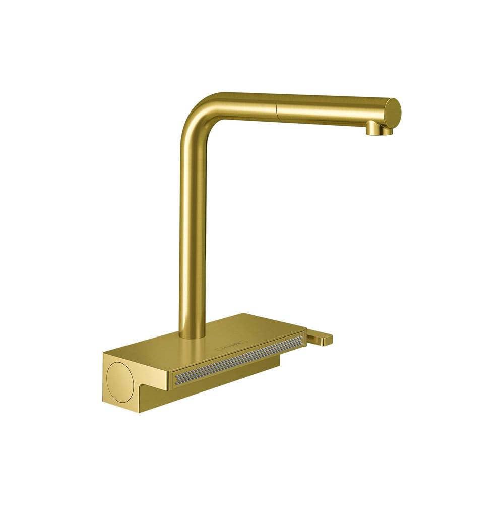 Hansgrohe Aquno Select Kitchen Faucet, 2-Spray Pull-Out, 1.75 GPM in Brushed Gold Optic