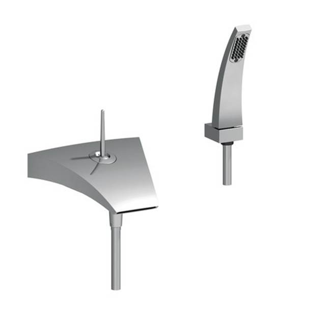 Horus Horus New Wave Wall Mounted Exposed Tub Filler With Handshower, Satin Copper