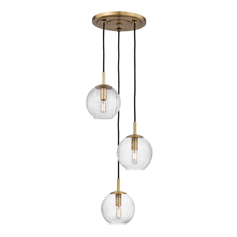 Hudson Valley Lighting 3 Light Pendant With Clear Glass