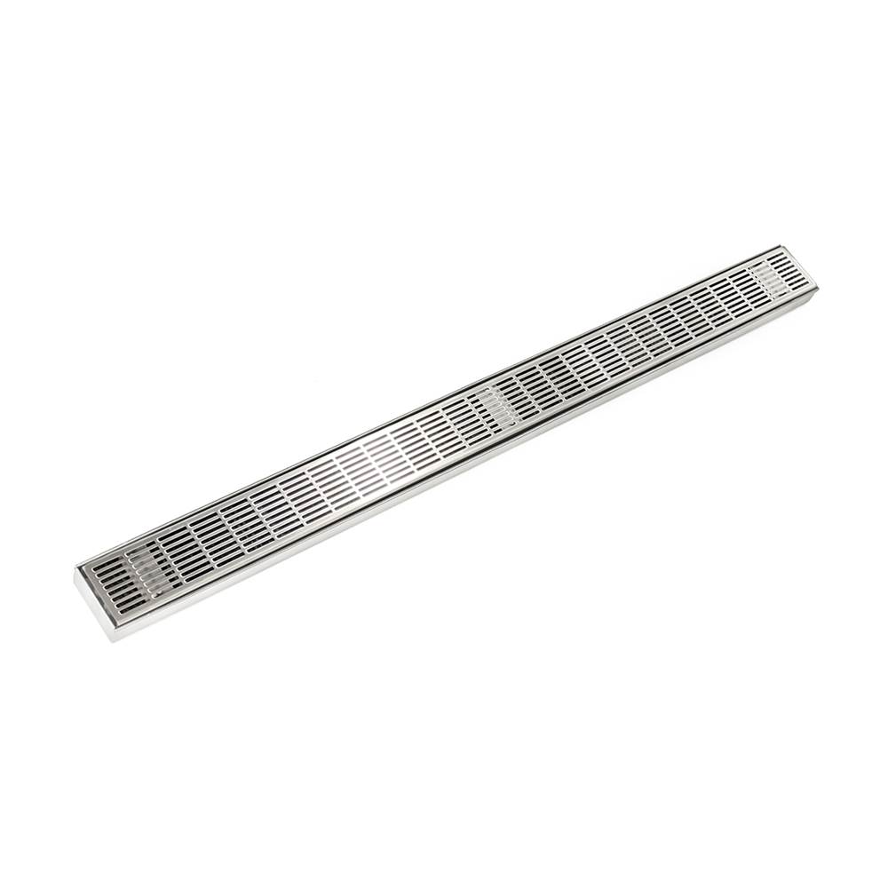 Infinity Drain 24'' FX Series Complete Kit with Perforated Slotted Grate in Satin Stainless