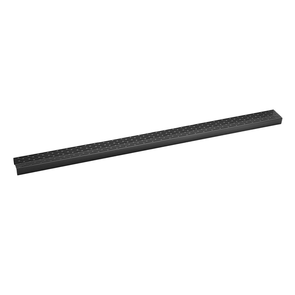 Infinity Drain 72'' Perforated Offset Slot Pattern Grate for S-LT 65 in Matte Black