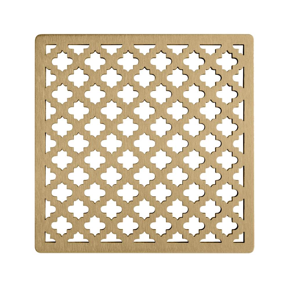 Infinity Drain 5'' x 5'' Moor Pattern Decorative Plate for M 5, MD 5, MDB 5 in Satin Bronze