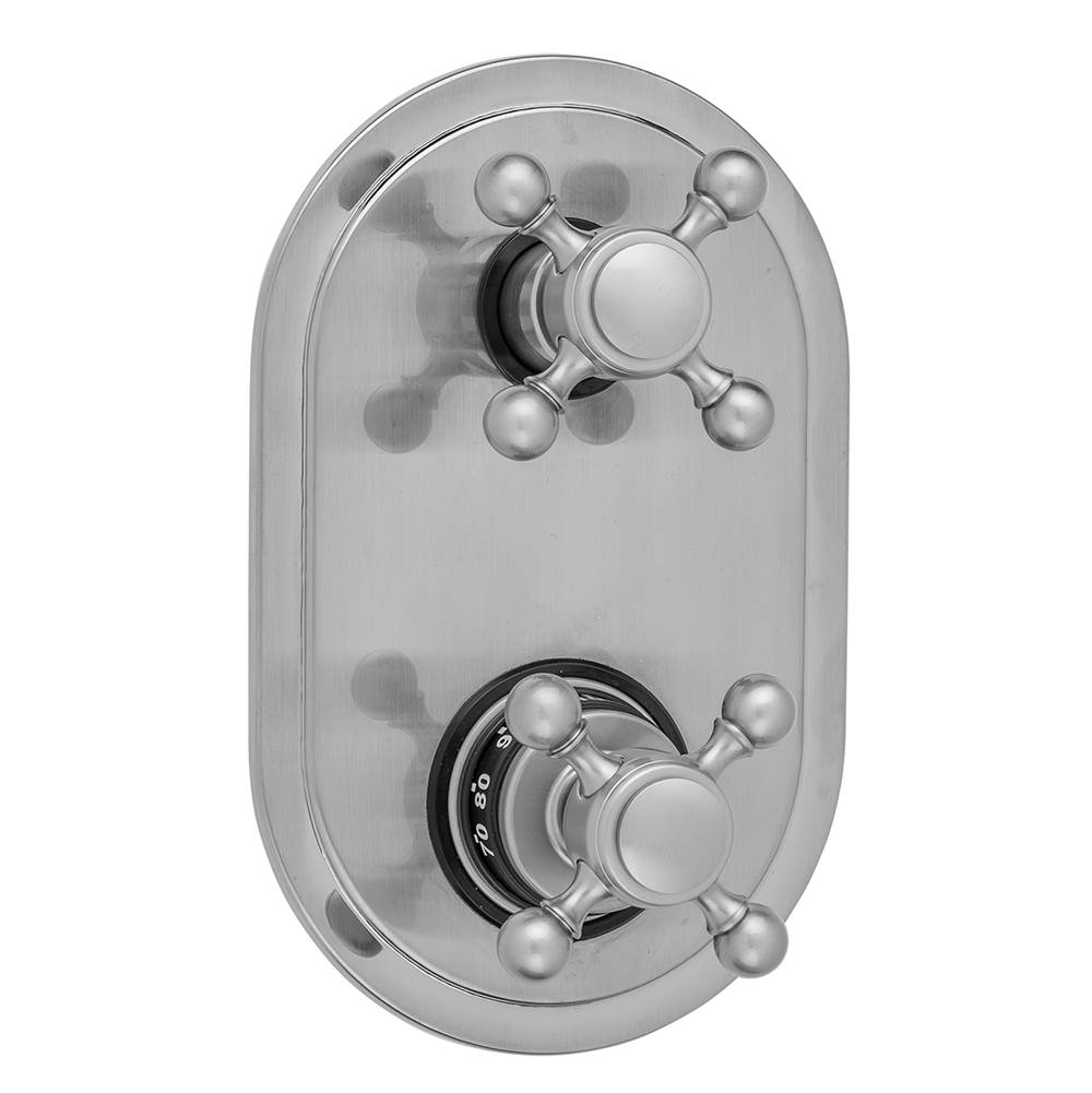 Jaclo Oval Plate with Ball Cross Thermostatic Valve with Ball Cross Built-in 2-Way Or 3-Way Diverter/Volume Controls (J-TH34-686 / J-TH34-687 / J-TH34-688 / J-TH34-689)