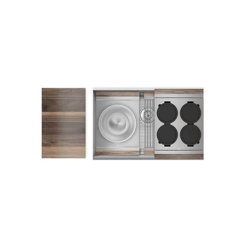 Home Refinements by Julien Smartstation Sink Reveal Undermount, Walnut Acc., Single 30X17X10