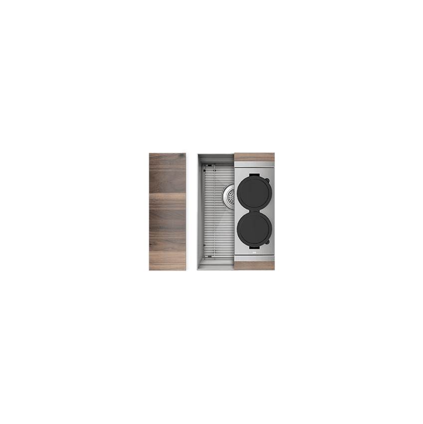 Home Refinements by Julien Smartstation Kit, Undermount Sink, Walnut Acc., Single 12X18X10