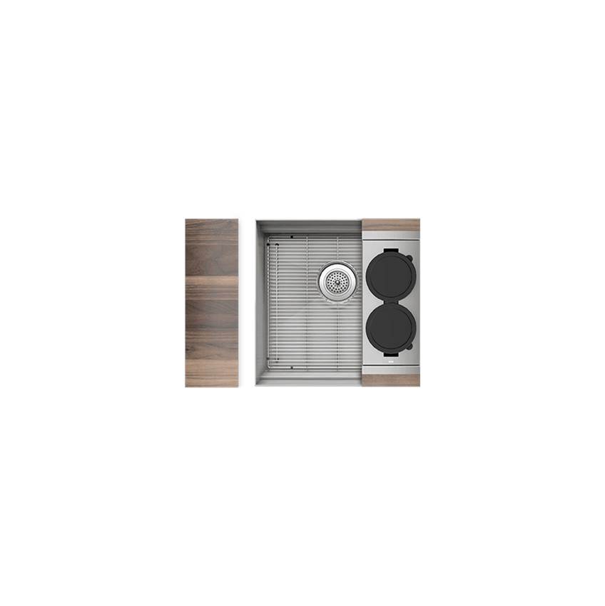Home Refinements by Julien Smartstation Kit, Undermount Sink, Walnut Acc., Single 18X18X10