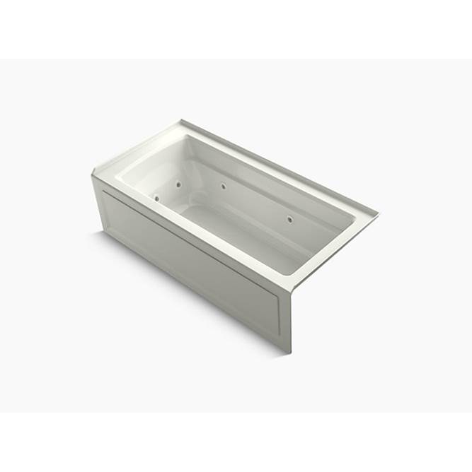 Kohler Archer® 66'' x 32'' integral apron whirlpool bath with Bask® heated surface, integral flange, and right-hand drain