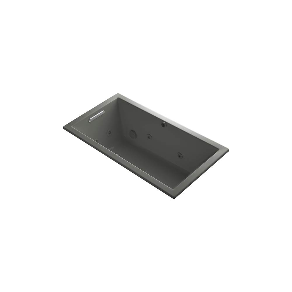 Kohler Underscore® Rectangle 60'' x 32'' heated whirlpool bath with end drain