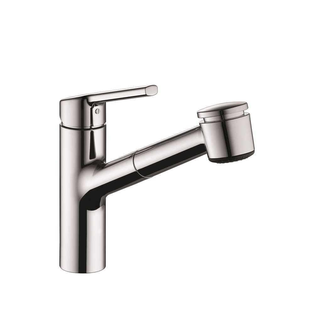 KWC Luna E Single-Hole Kitchen Faucet With Pull-Out Spray - Top Lever - Polished Chrome