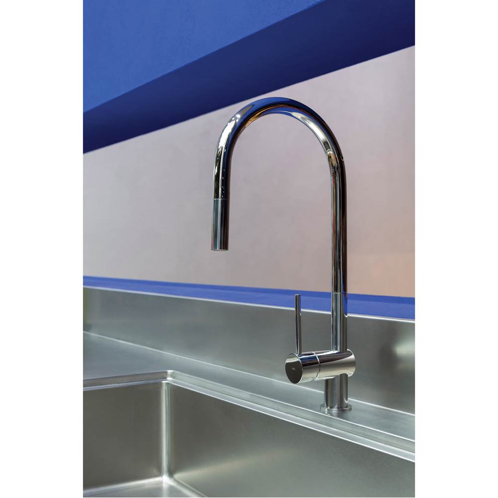MGS Cucina Vela SD Kitchen Faucet with Pull-down Spray Stainless Steel Polished 21-1/8'' Height 10-3/16'' Projection