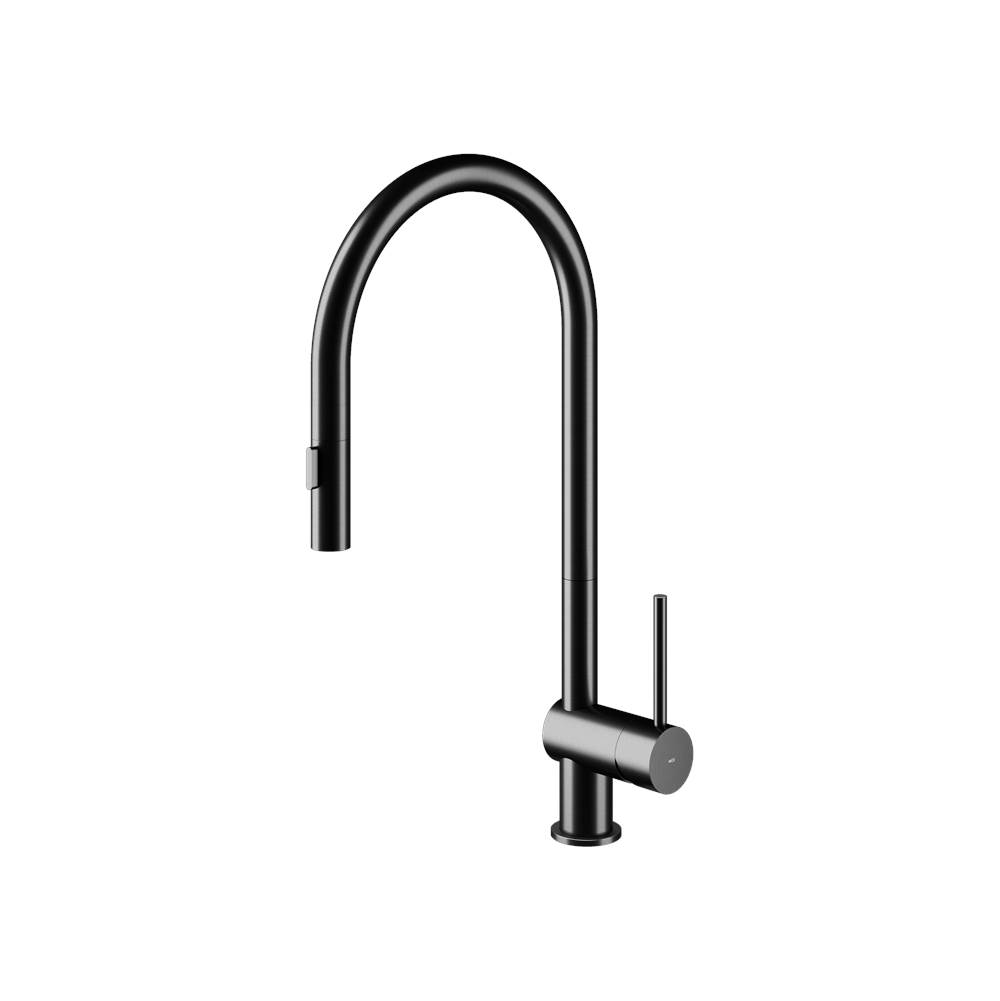 MGS Cucina Vela SD Kitchen Faucet with Pull-down Spray Stainless Steel Matte Black PVD 21-1/8'' Height 10-3/16'' Projection