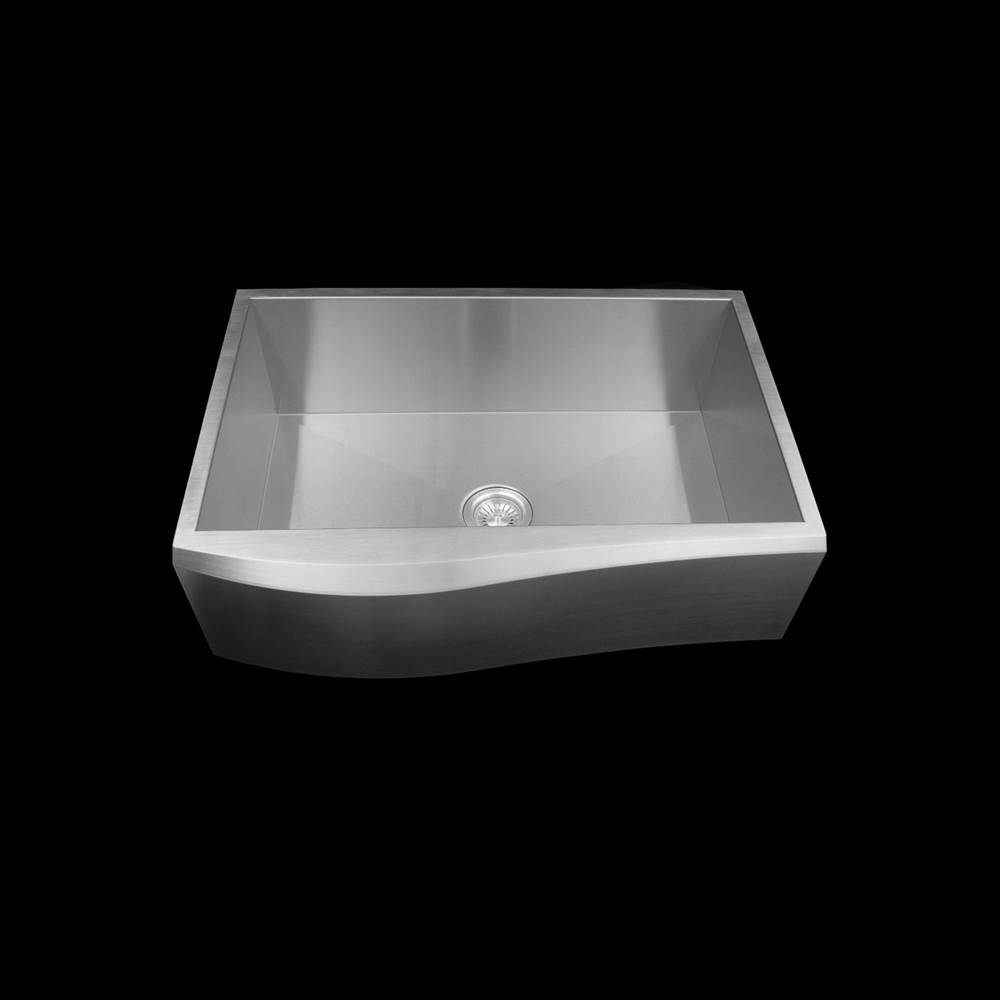 Mila International Mila Apronfront Single Bowl Farmer Sink With compound Curved Apron And 2-Tone Finish