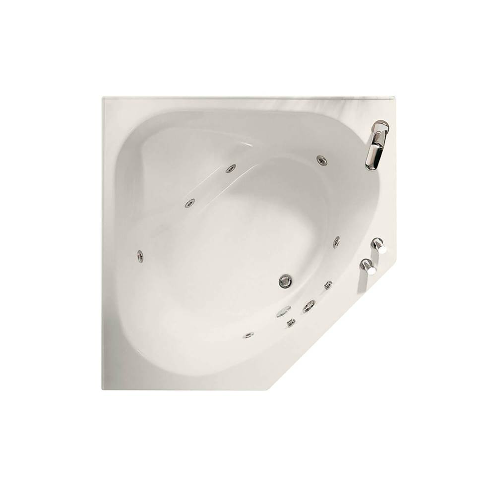 Maax Tandem II 6060 Acrylic Corner Center Drain Whirlpool Bathtub in Biscuit