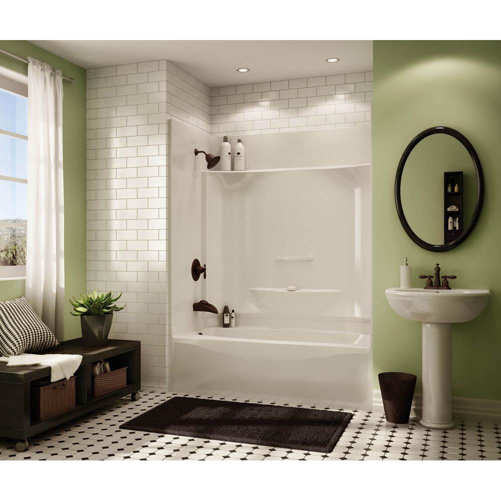 Maax KDTS 3260 AFR AcrylX Alcove Left-Hand Drain Four-Piece Tub Shower in White