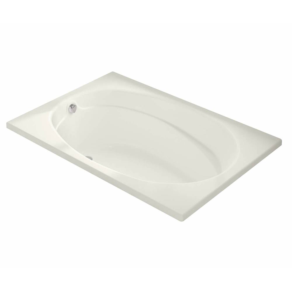 Maax Temple 60 x 41 Acrylic Alcove End Drain Combined Whirlpool & Aeroeffect Bathtub in Biscuit