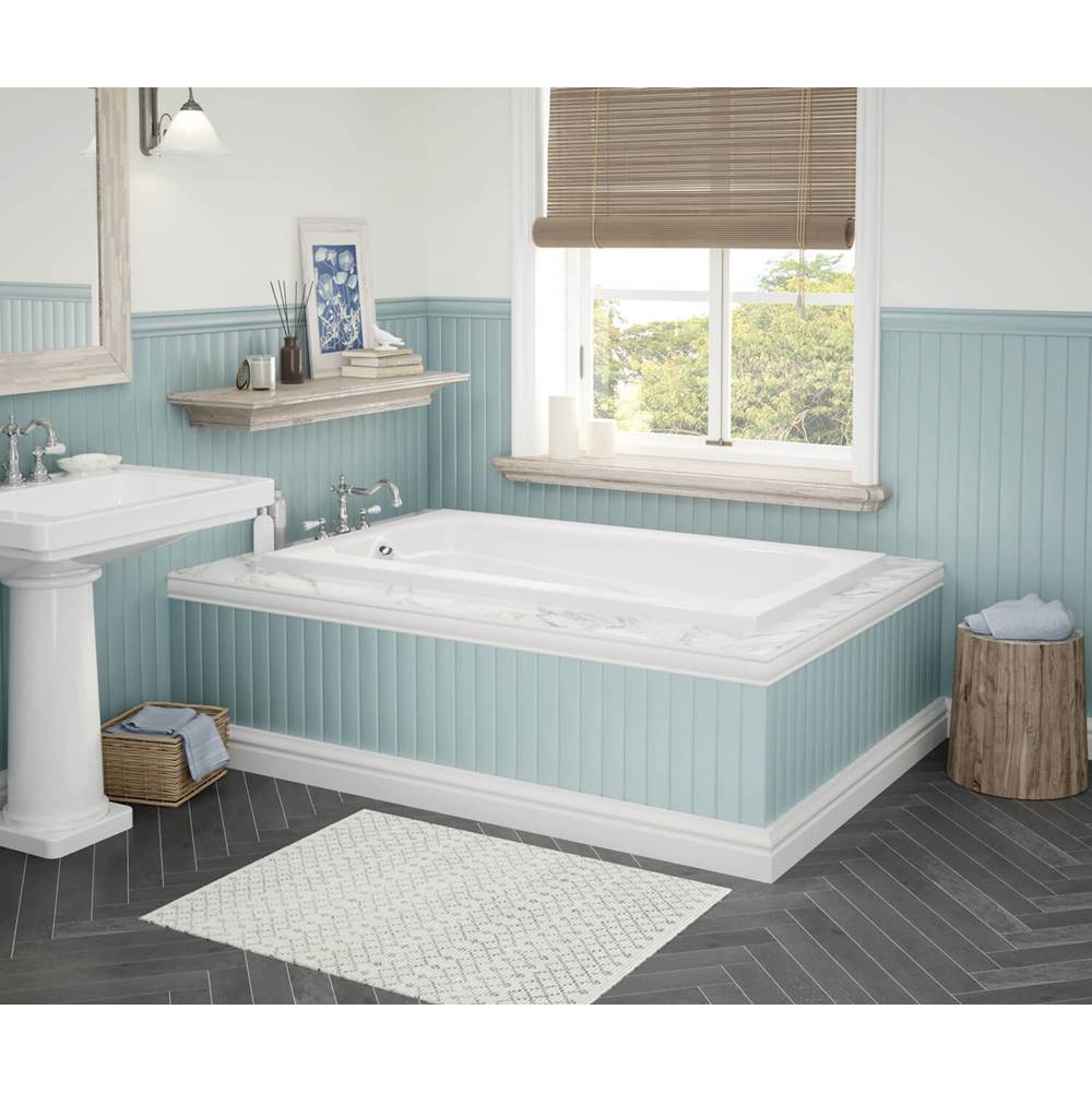 Maax Tempest 60 x 36 Acrylic Alcove End Drain Combined Whirlpool & Aeroeffect Bathtub in White