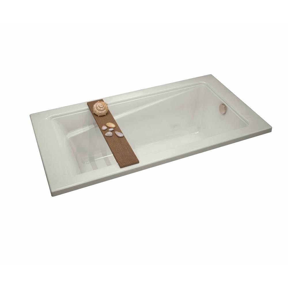 Maax Exhibit 6032 Acrylic Drop-in End Drain Combined Whirlpool & Aeroeffect Bathtub in Biscuit