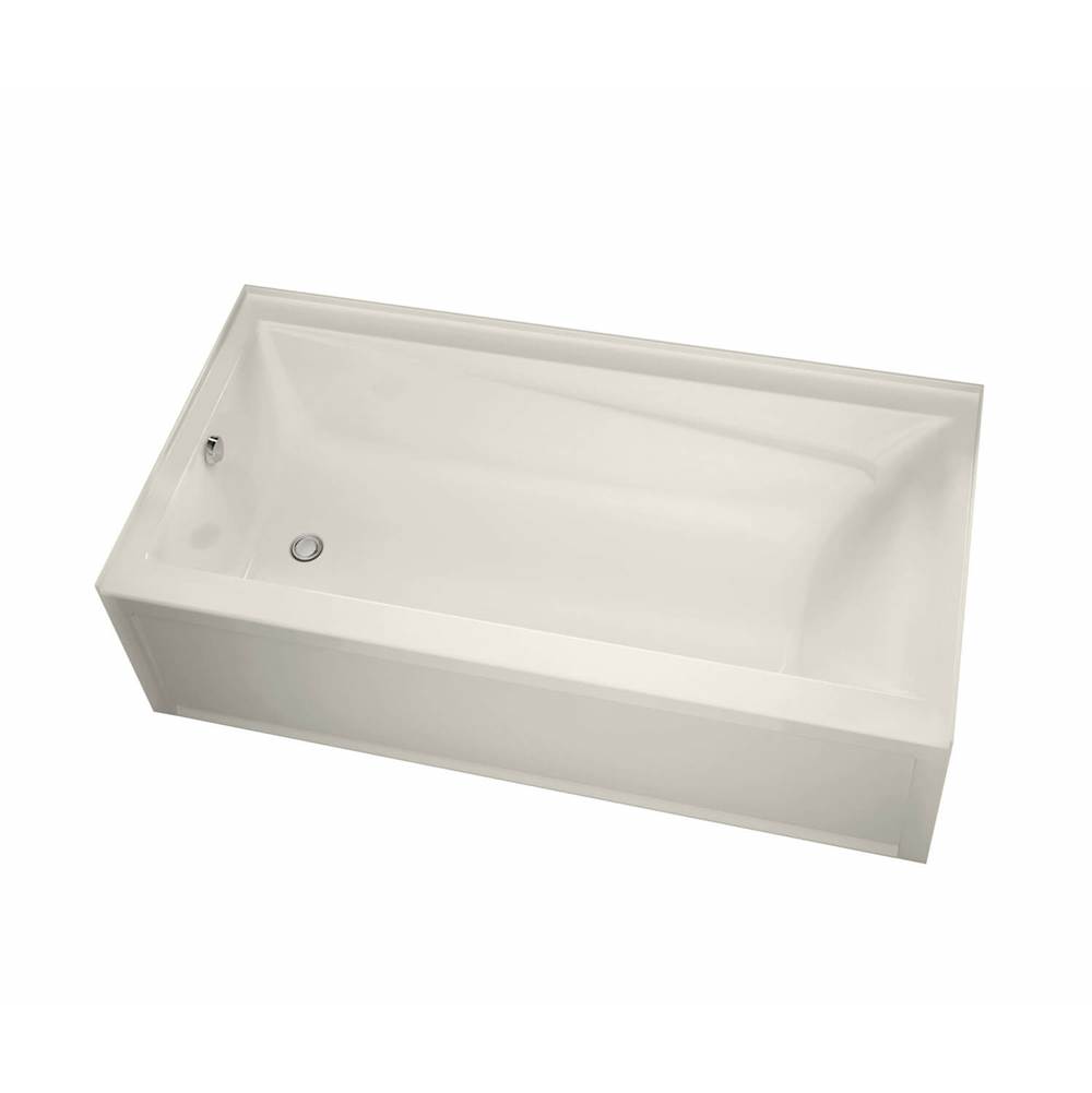 Maax Exhibit 6042 IFS AFR Acrylic Alcove Right-Hand Drain Aeroeffect Bathtub in Biscuit